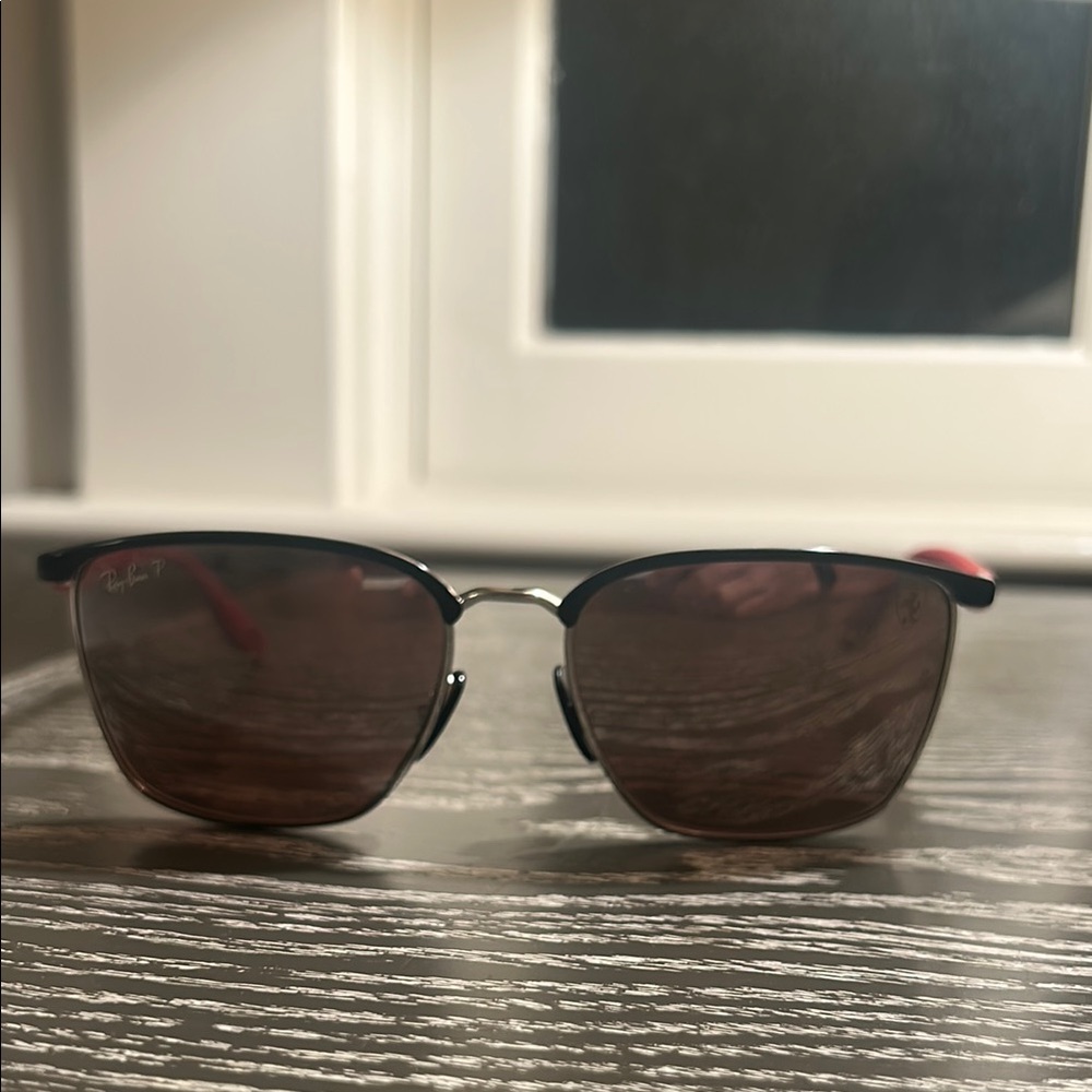 Ray-Ban Ferrari Black Silver and Red Sunglasses